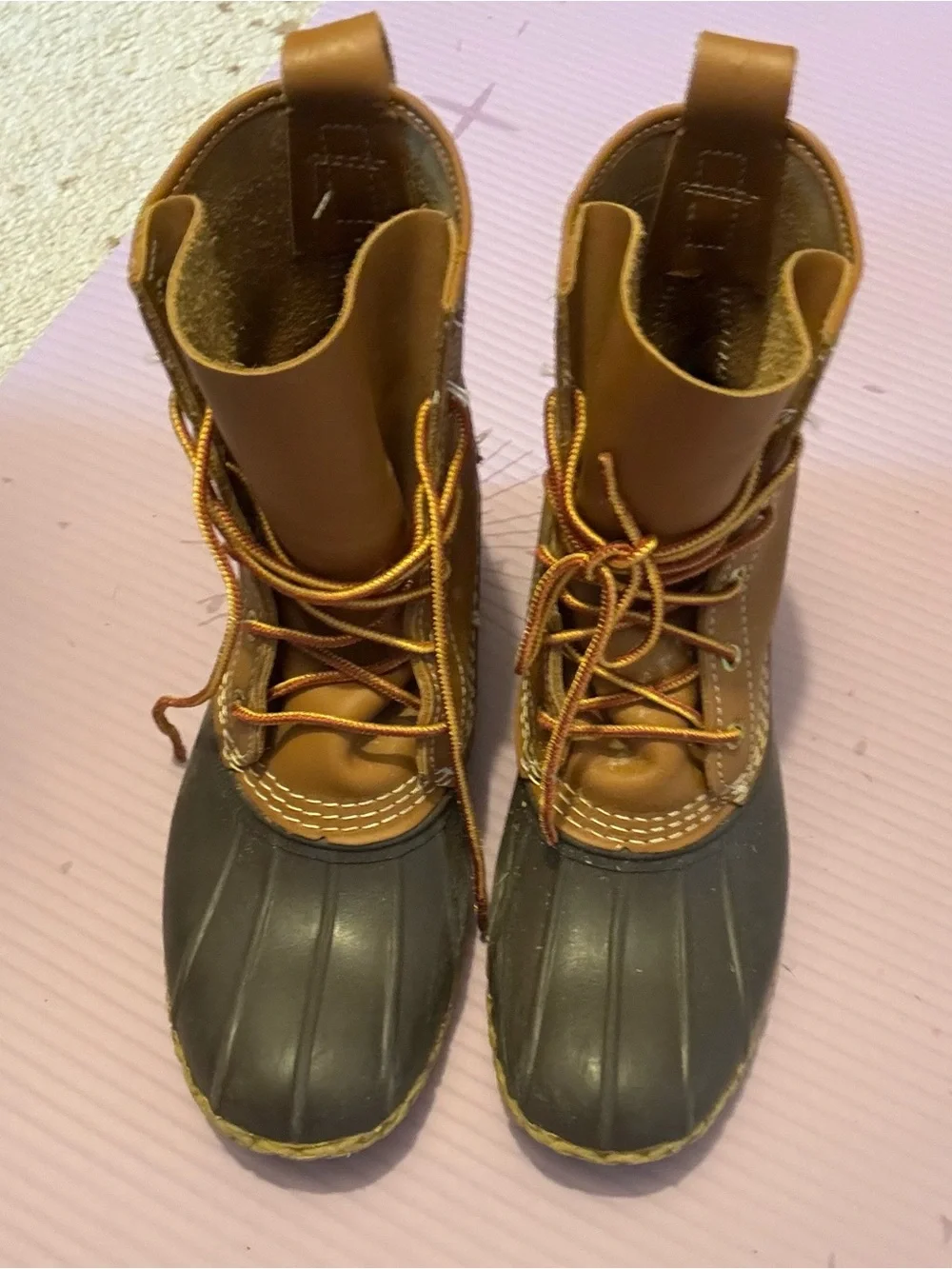 L.L. Bean Two-Tone Brown and Black Duck Boots